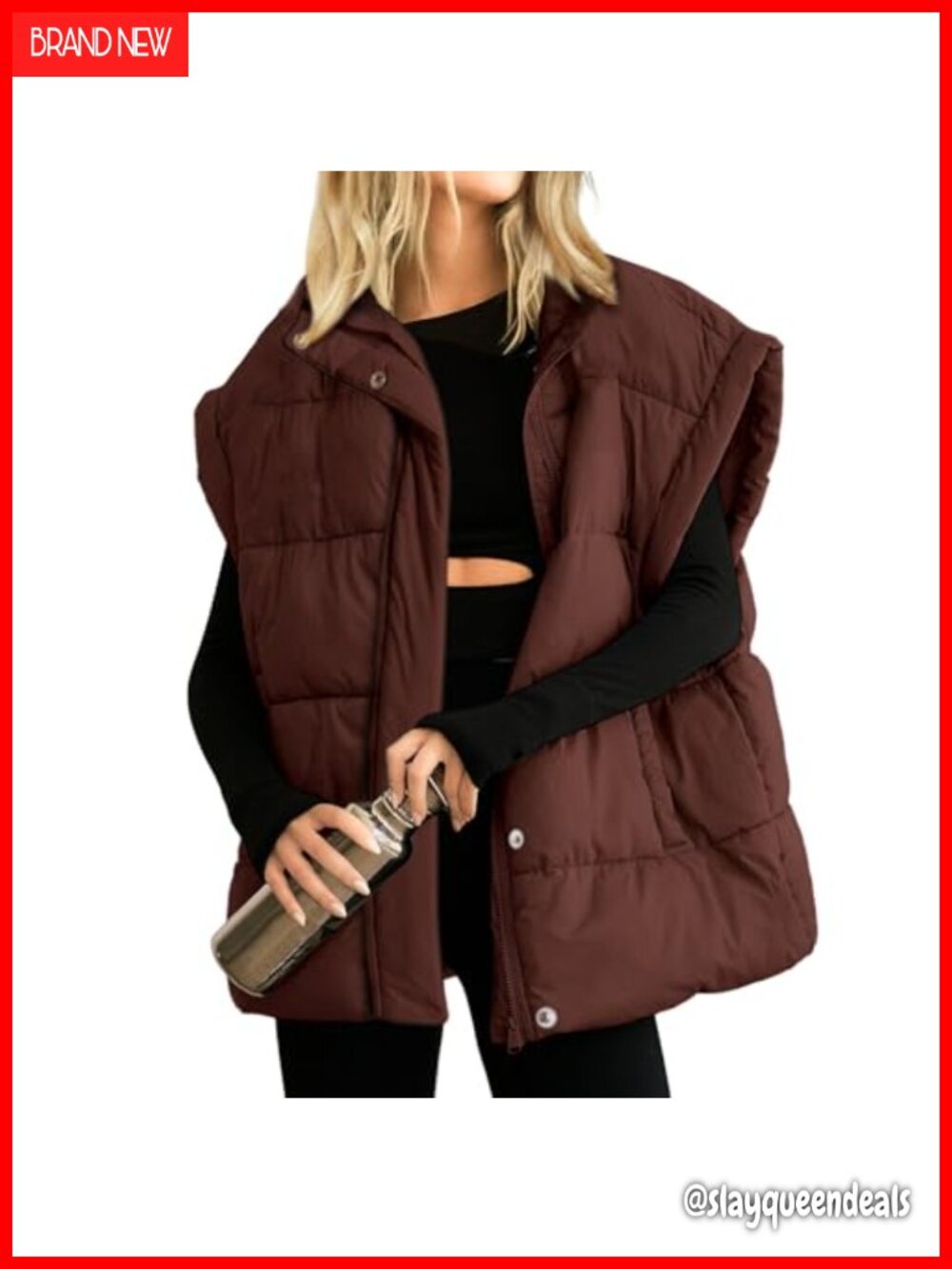 Women's Puffer Vest Sleeveless Winter Vest Zip Up Quilted Jacket